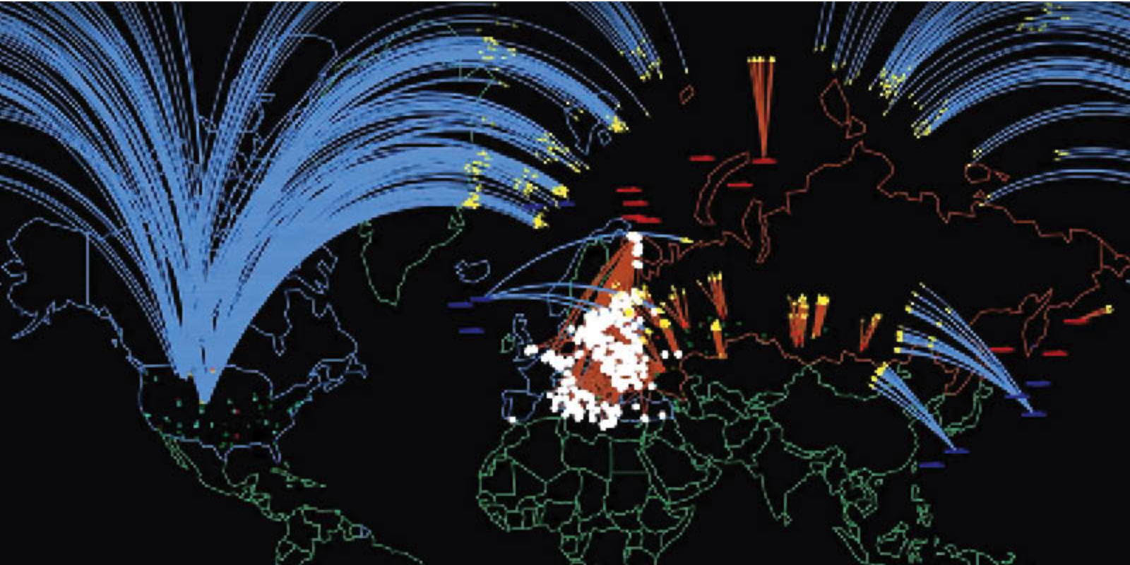 Screenshot Berlin 24/7 - Free21:&nbsp;Das Bild zeigt eine Atomkriegssimulation, die von der Universität Princeton 2019 durchgeführt wurde, mit dem Namen „Plan A“. In der Simulation kommt es als erstes zur Zerstörung Europas. Das gilt es zu verhindern. (Bild: Princeton – Science &amp; Global Security / Plan A / &lt;https://sgs.princeton.edu/the-lab/plan-a&gt;)