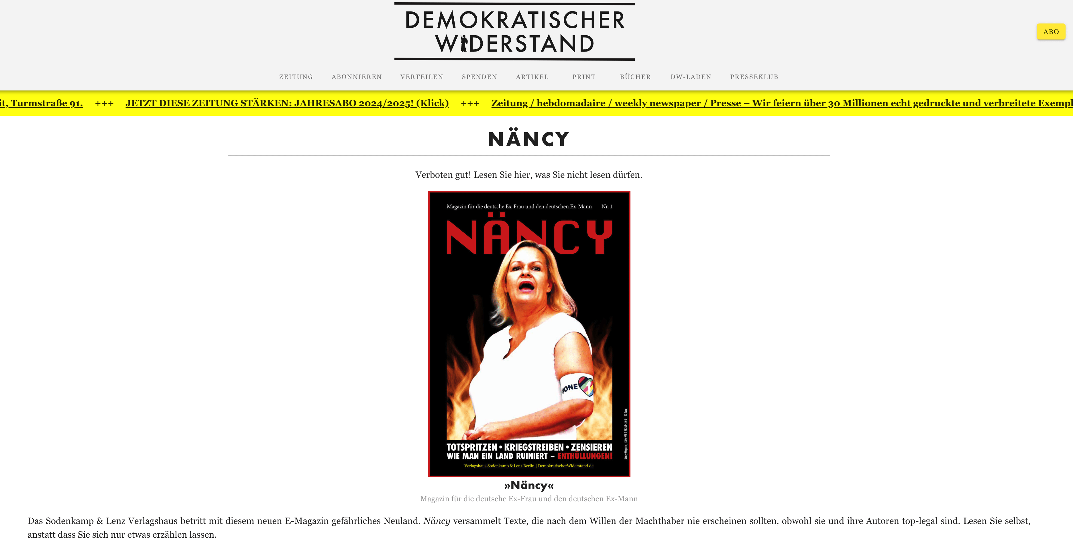 Verleger Lenz und Sodenkamp umgehen COMPACT-Verbot: Neues Magazin „Näncy“ wird publiziert